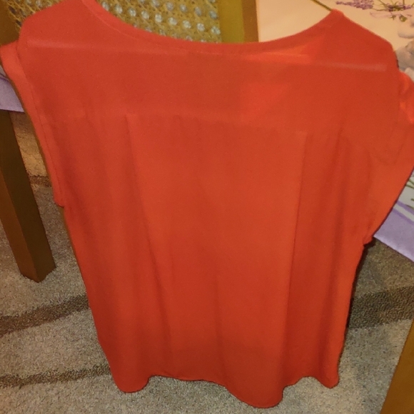 Ann Taylor Orange Sleeveless Blouse - Picture 3 of 3